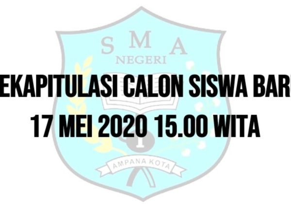 Rekapitulasi Calon Siswa Baru per 17 Mei 2020 15.00 Wita